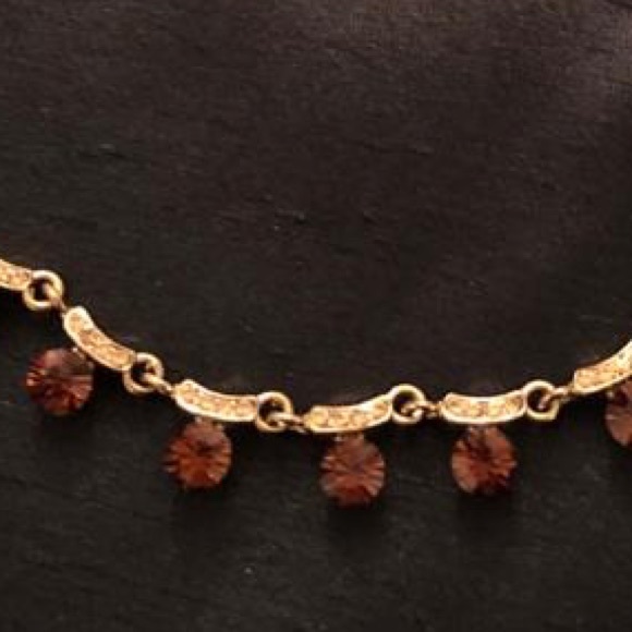 🆕🔥Bronze Crystals on Gold Necklace - Picture 3 of 3